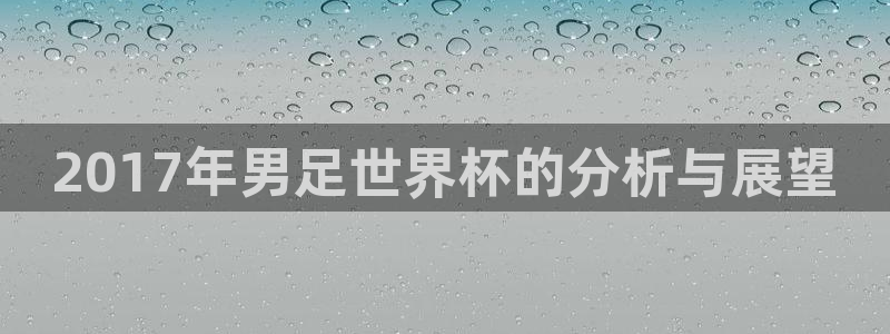 2026世界杯：2017年男足世界杯的分析与展望